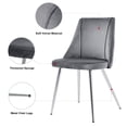 thumbnail image 5 of Set of 4 Velvet Dining Chairs, 21.06 Inch Width Modern Simple Upholstered Dressing Chair with Chrome Metal Legs and Backrest for Living Room, Kitchen and Dinning room, Grey, 5 of 9
