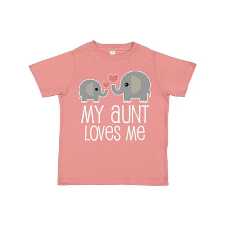 

Inktastic My Aunt Loves Me Niece Nephew Elephant Gift Toddler Boy or Toddler Girl T-Shirt