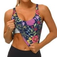 thumbnail image 4 of Naloa Floral Sports Bras for Women, High Support Bra with Removable Pads, Comfortable - Large, 4 of 9