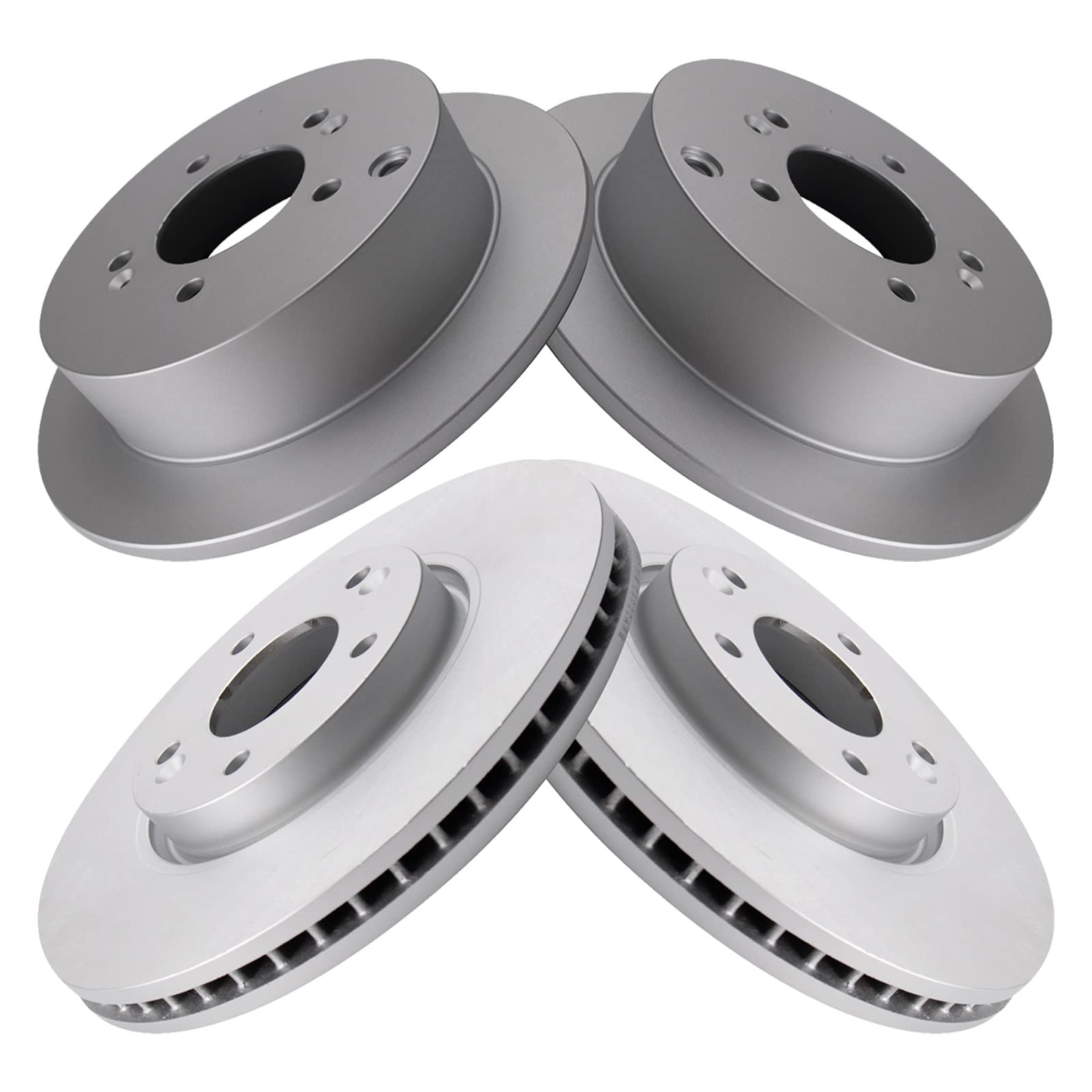 TRQ Front and Rear Brake Rotors Set Premium G-Coated Fits Select 2010-2015 Hyundai Tucson 2011-2016 Kia Sportage