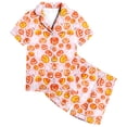 thumbnail image 4 of LIIPEE Girls Halloween Graphic Pajamas Short Sleeve Button Down Shirts And Shorts Pajama Sets Kids Holiday Sleepwear 1-14 Years, 4 of 6