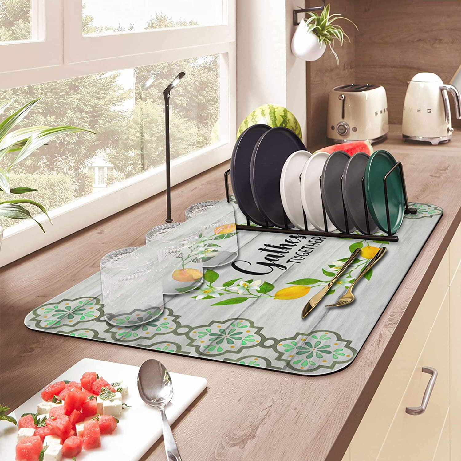 Mushroom Fern Leaves Berry Dish Drying Mat for Kitchen Counter Vintage  Botanical Nature Drying Mats Super Absorbent Reversible Microfiber Kitchen  Countertop Protector Dishes Pad Large18x24 inch - Yahoo Shopping