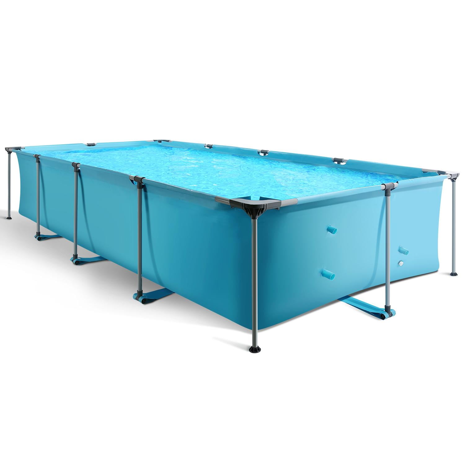 15FT Rectangular Frame 1651 Gal Swimming Pool Metal Outdoor Backyard ...
