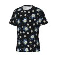 thumbnail image 5 of Vsdgher Daisies Flowers Print Men's Dry Fit Mesh Athletic Shirts Moisture Wicking Tennis T-Shirt Tops, 5 of 9
