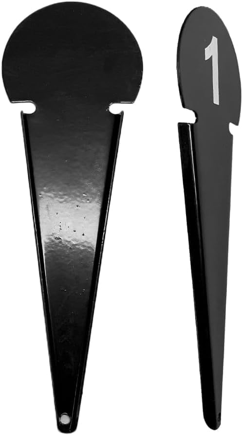 Durable Discus & Shot Put Markers (Set of 10) Essential Track and Field Equipment, Spiked Tips for Secure Placement, High Visibility, Robust Metal Construction for Competitions and Training