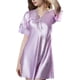 thumbnail image 1 of Ropa de noche de encaje de seda de hielo de manga corta para mujer, vestido de lencería de satén para dormir, camisones para mujer, 1 of 3