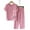 Pink, variant on Njoeus Two Piece Sets for Women Dressy, Pajama Pants Women Women's Pajama Sets Summer Two Piece Striped Outfits Set Short Sleeve Tops Capris Pants Loungewear Cotton Linen Set Cute Pajama Sets for Wome
