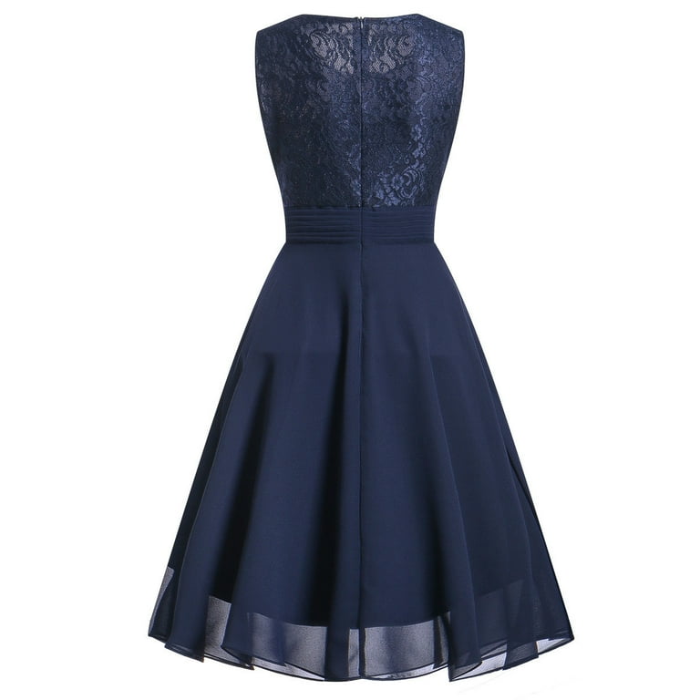 Elegant Formal Solid Patchwork O Neck A Line Dresses(3 Colors)