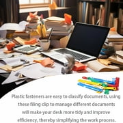 50 Pcs Prong Paper Fasteners Durable Plastic Filing Fasteners Colored Filing Binding Material Folder