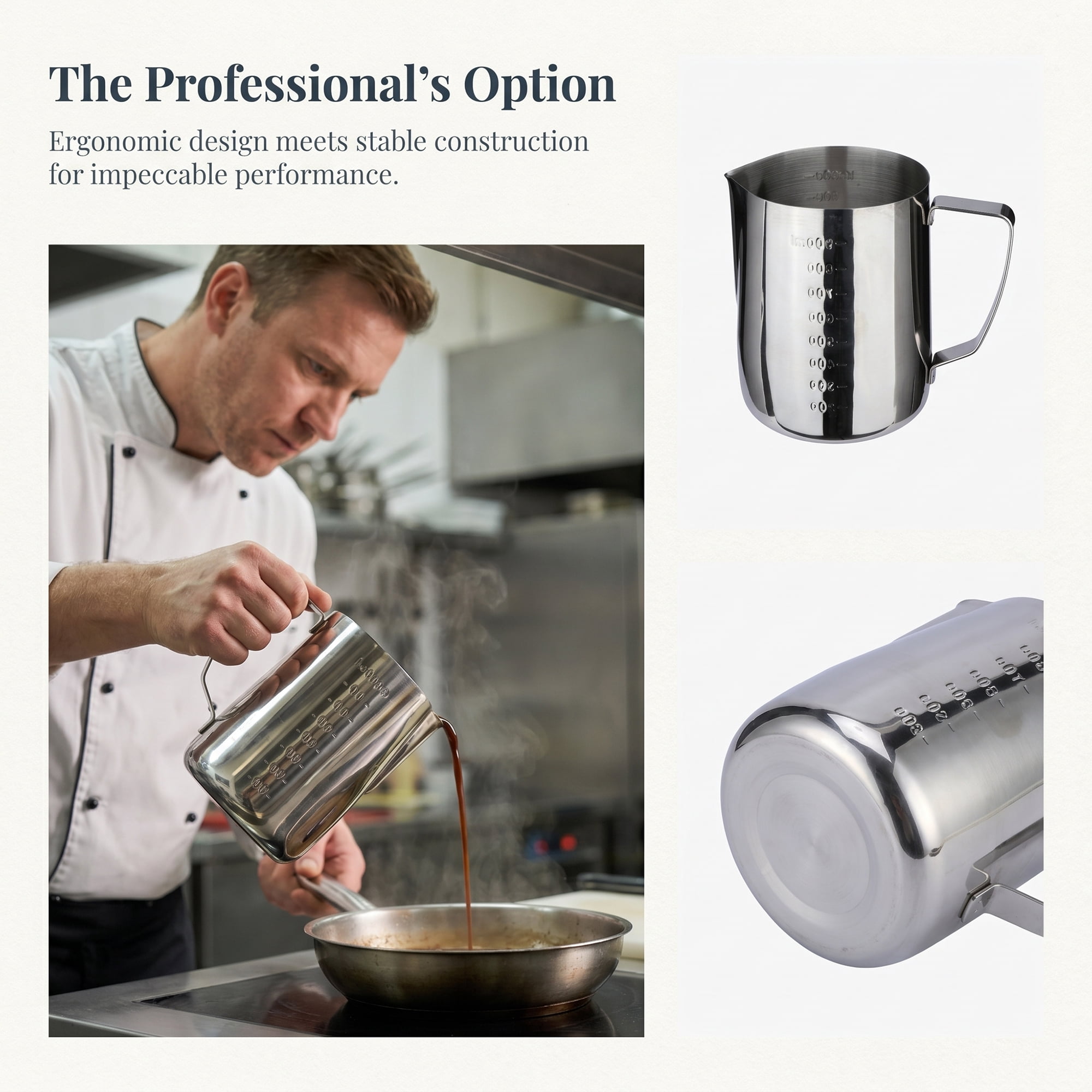 Unique Bargains Basic Stainless Steel Measuring Cup for Kitchen Baking Silver 900ml