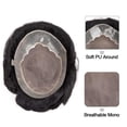 thumbnail image 5 of Human Hair Replacement System Fine Mono Poly Skin Around Mens Toupee Hairpiece Natural Hairline 6" Indian Hair Male Hair Prosthesis, 5 of 7