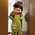 thumbnail image 6 of Evdexr Funny Fancy Dress Onesie Pajamas, Oversized Fleece Jumpsuit, Cozy Plush One Piece Sleepwear, Warm Lounge Animal Onesie Costume With Shoes Green, 6 of 9