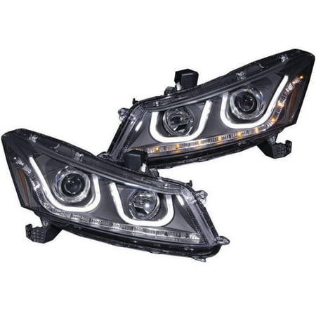 - ANZO 2008-2012 Honda Accord Projector Headlights w/ U-Bar Black