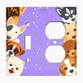 thumbnail image 2 of Metal Light Switch Plate Outlet Cover (Cute Puppy Dog Purple - Single Toggle Single Duplex), 2 of 2
