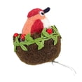 thumbnail image 2 of Ganz Bird In Nest Ornament - One Ornament 3.25 Inch, Wool - Clip-On Christmas Holly Mx181110 Pink, 2 of 3