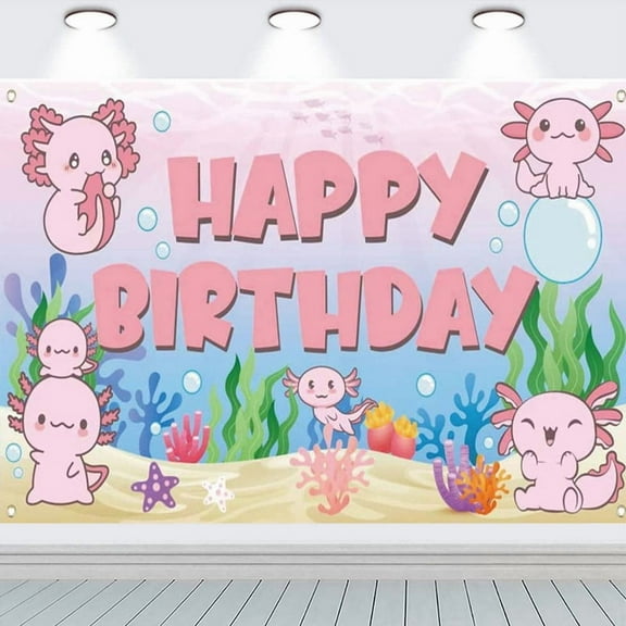 Axolotl Party Supplies Background Backdrop Taspestry Banner Poster Decor Decorations