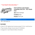thumbnail image 2 of Front Left Door Lock Actuator - Compatible with 2016 - 2021 Honda Civic 2017 2018 2019 2020, 2 of 2