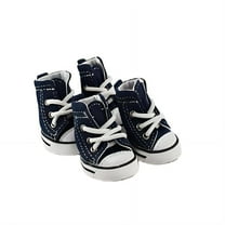 GASTROPOD 4Pcs Dog Shoes Fashionable Denim Material Dog Boots for Winter Comfortable Dog Boots & Paw Protectors Breathable Dog Rain Boots 10x6x5cm,Blue