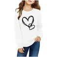 thumbnail image 1 of Plebaso Enfants Chandails en Molleton de la Saint-Valentin Garçons Col Rond Imprimé Cœur Chandail Graphique Filles Manches Longues Hauts, 1 of 3