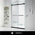 thumbnail image 4 of Fine Fixtures Frameless Shower Glass Door - Clear Double Sliding Shower Door with Tempered Glass - Shower Glass Panel Bathroom Door, Hardware Complete Kit 48" W x 80" D in Black Finish, 4 of 11