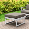 thumbnail image 3 of Luxury Commercial Living 25.5" White Square Ottoman with Sunbrella Taupe Gray Cushion, 3 of 5