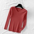 thumbnail image 2 of Vynhevius Women's V Neck Sweater Long Sleeve Ribbed Solid Slim Fit Stretchy Casual Layer Knit Tops, 2 of 5