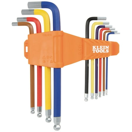 Klein Tools Powder Coated Sae Hex Key Set, 10 Piece