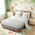 thumbnail image 4 of Manfei Forest Deer Bear Twin Bedding, Waterclor Cartoon Wildlife Bedding Comforter Set, White Tan, Gray Reversible, 7-Piece, 4 of 6