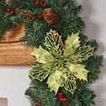 thumbnail image 7 of Christmas Flowers Artificial Flowers Christmas Decor Garland Decoration Poinsettia Flowers Artificial Glitter Christmas Ornaments Christmas Tree Decorations, 7 of 7
