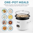 thumbnail image 2 of Aroma Rice Cooker, 3-Cup (Uncooked) / 6-Cup (Cooked), Small Rice Cooker, Oatmeal Cooker, Soup Maker, Auto Keep Warm, 1.5 Qt, White, Arc-393Ng, 2 of 7