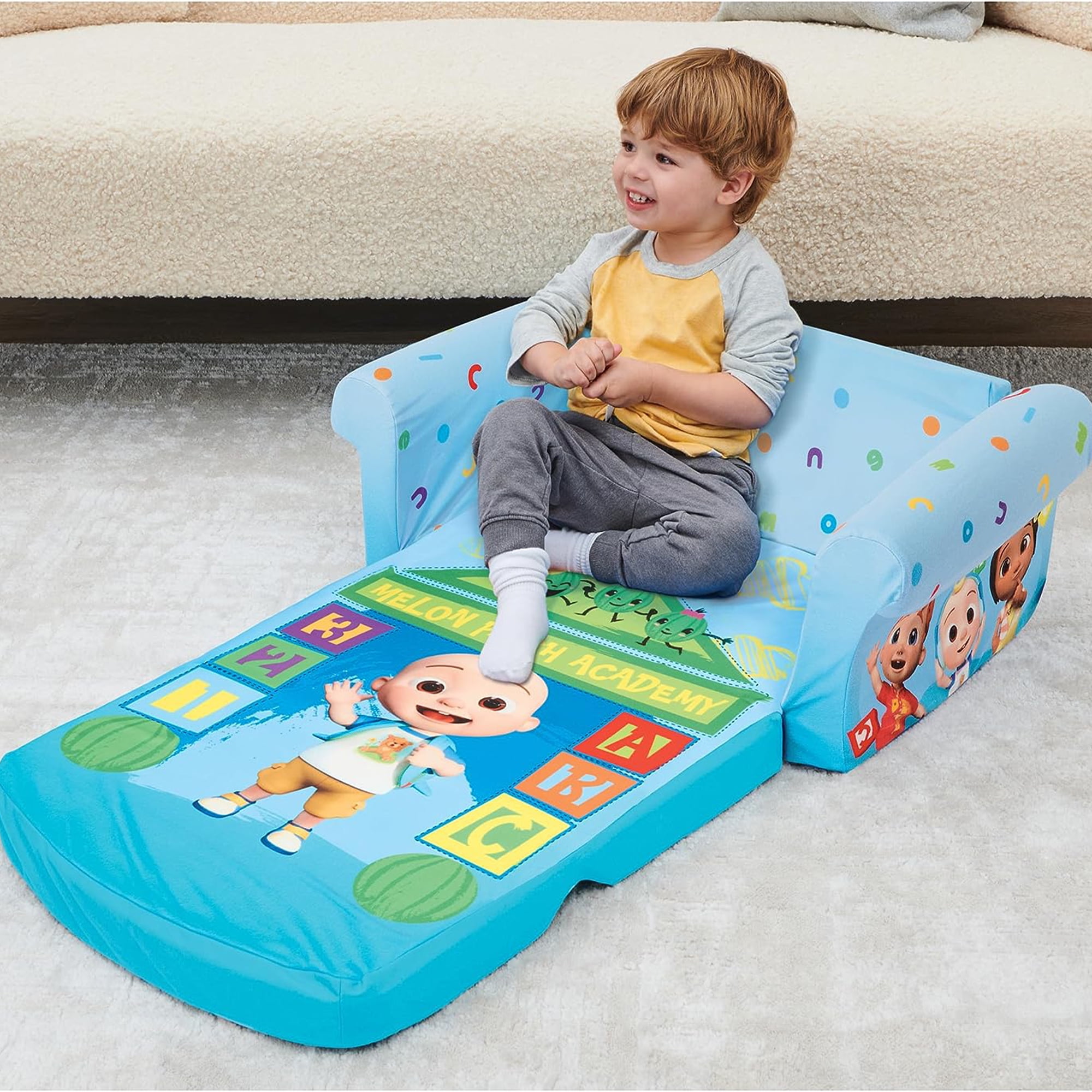 Marshmallow Furniture 2 in 1 Flip Open Compressed Kids Couch Cocomelon Walmart