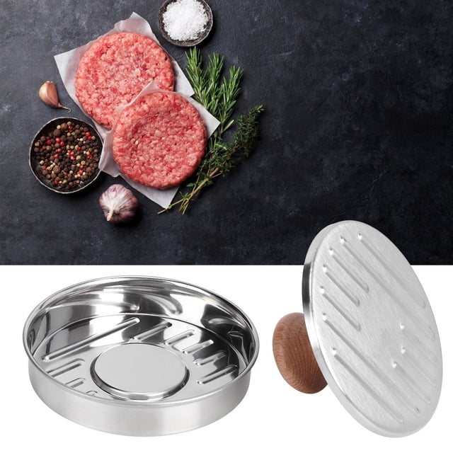 Patty Mould, Ergonomic Handle Hamburger Press, Exquisite Workmanship 304 Stainless Steel for Home Restaurant