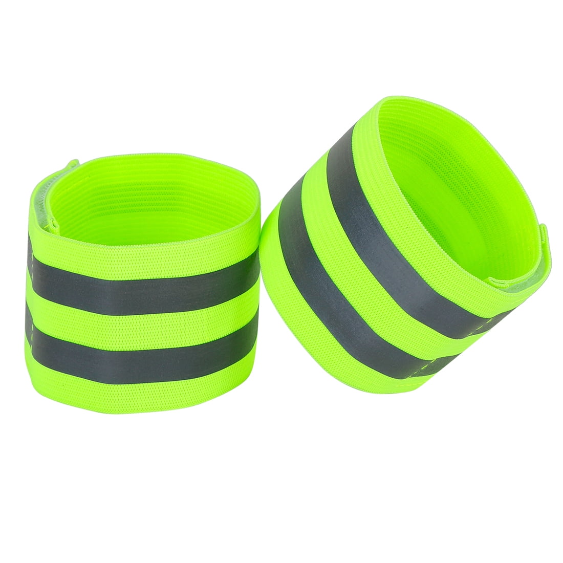 Unique Bargains 8Pcs Wrist High Visibility Night Cycling Reflector Straps Green