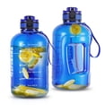 thumbnail image 1 of Botella de agua GIFUBOWA de 3 litros con pajita, marcador de tiempo, sin BPA, 1 of 7