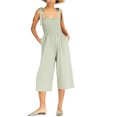 thumbnail image 1 of Mink Pink Combinaison Smockée à Épaules Nouées pour Femmes, Beige, Petit, 1 of 1
