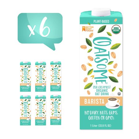 Oatsome Organic Oat Milk Barista, 33.8 Fl Oz, 6 Pack