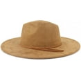 thumbnail image 5 of Big Wide Brim Fedora Hats for Women Men Western Suede Hats Large Felt Panama Hat Rancher Hat, 5 of 6
