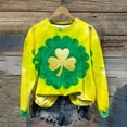 thumbnail image 6 of Puyaiuu Womens St. Patricks Day Clover Print Sweatshirt Soft Fortunate Shamrock Long Sleeve Shirt Green Tunic Pullover Top Irish Holiday Clothes Gift, 6 of 7