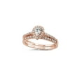 thumbnail image 2 of His Hers Wedding Ring Set 3 Piece Rose Gold Halo Cz Wedding Ring Set, 2 of 4
