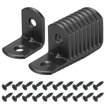 30 Pack L Corner Bracket Metal Rounded Corner Brackets, Black, 0.79"x0.59"x0.79"