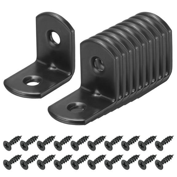 30 Pack L Corner Bracket Metal Rounded Corner Brackets, Black, 0.79"x0.59"x0.79"