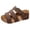 Brown, variant on Wedge Sandals for Women Strappy Platform Cork Wedges Comfortable Arch Support Footbed Casual Slip on Slides Gladiator Beach Shoes Coffee Size 8.5