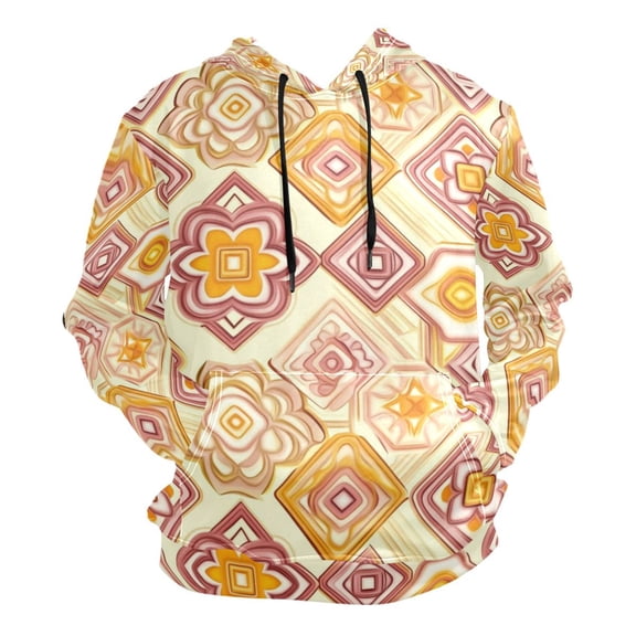 Orange Floral Design Men’s Hoodies Sweatshirt Fleece Jackets Long Sleeve Sweatshirts