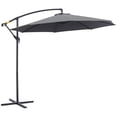 thumbnail image 2 of Outsunny Φ10' Deluxe Patio Umbrella Outdoor Market Parasol Grey, 2 of 9