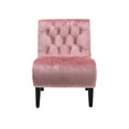 thumbnail image 2 of Accent Chairs, Velvet Upholstered Single Sofa Chair with Button Tufted Backrest and Solid Legs, Modern Ergonomical Lounge Chair with Thicken Cushion for Living Room Office Bedroom,Pink, 2 of 7