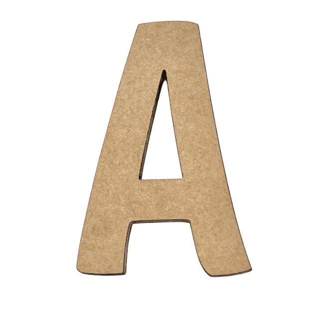 2" Tall MDF Wood Letter A 1/8" Thick Unfinished Craft Letters