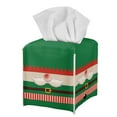 thumbnail image 7 of ZIATUBLE Christmas Santa Claus Tissue Box Cover Square PU Leather Napkin Organizer Dispenser Routing Facial Tissue Holder Storage Rectangular Tissue Boxes Covers for Xmas Decor, 7 of 7