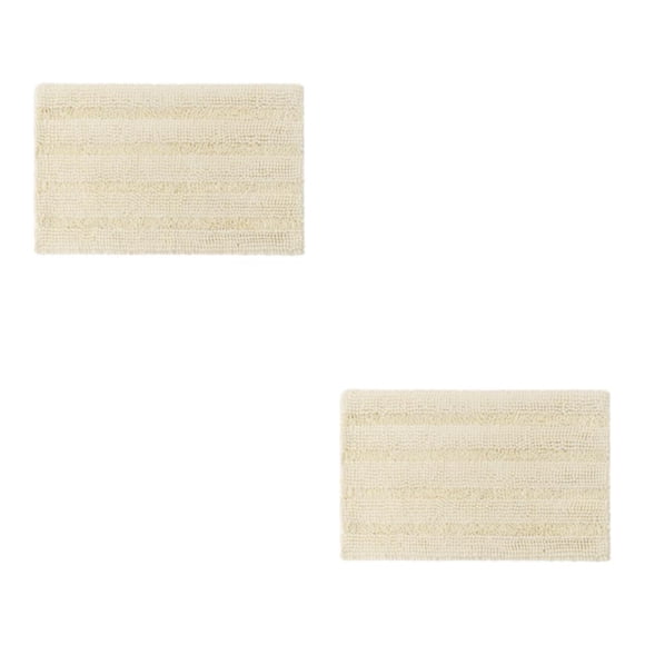 Bearachild Alfombrilla de baño de chenilla, absorbente, antideslizante, lavable a máquina, para baño, cocina, alfombra, segura, blanca lechosa Blanco lechoso 2Conjunto
