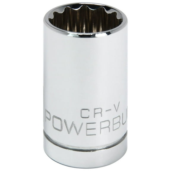 Powerbuilt 1/2 Inch Drive x 16 MM 12 Point Shallow Socket - 642014