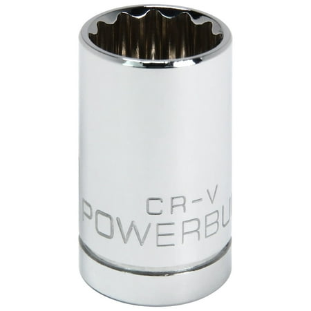 UPC: 0028907054223 | Powerbuilt 1/2 Inch Drive x 16 MM 12 Point Shallow Socket – 642014
